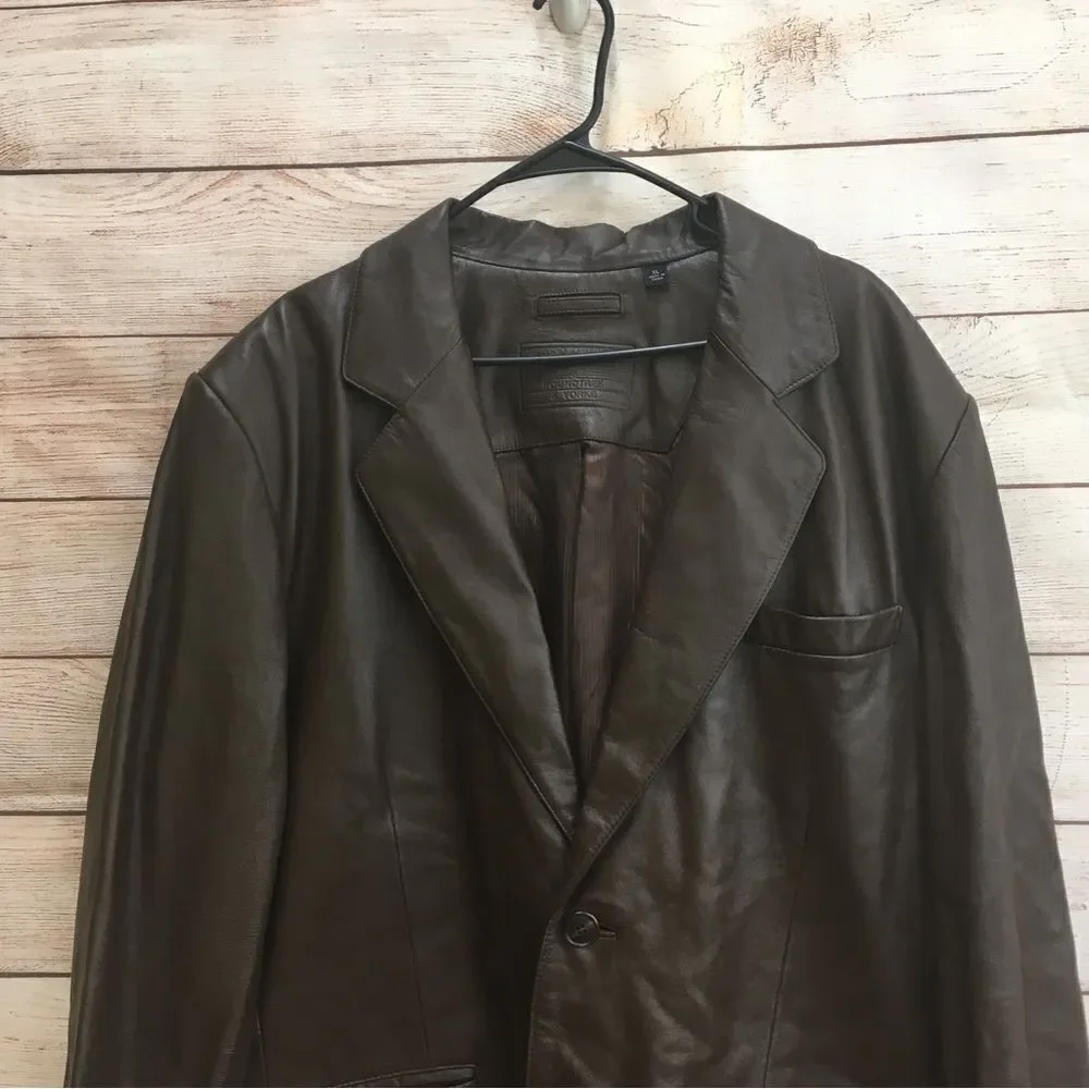 ROUNDTREE‎ AND YORKE BLAZER IN BROWN LEATHER